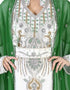 Modest Green Colored Embroidery worked Kaftan
